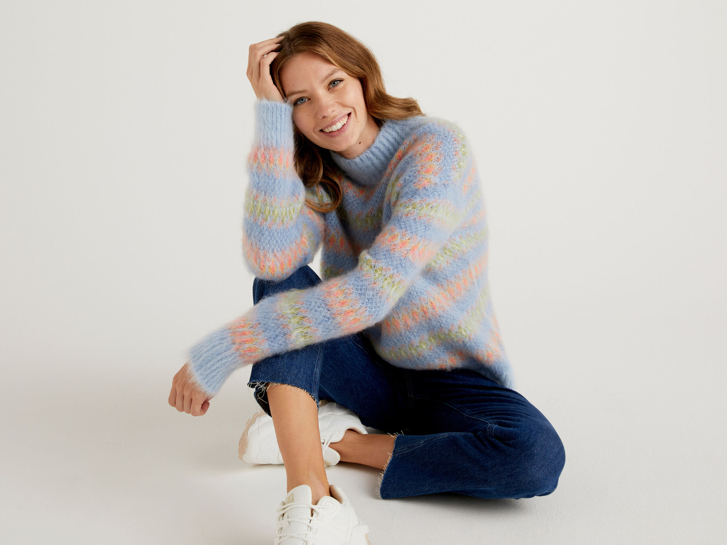 High neck sweater in mohair blend image number 3