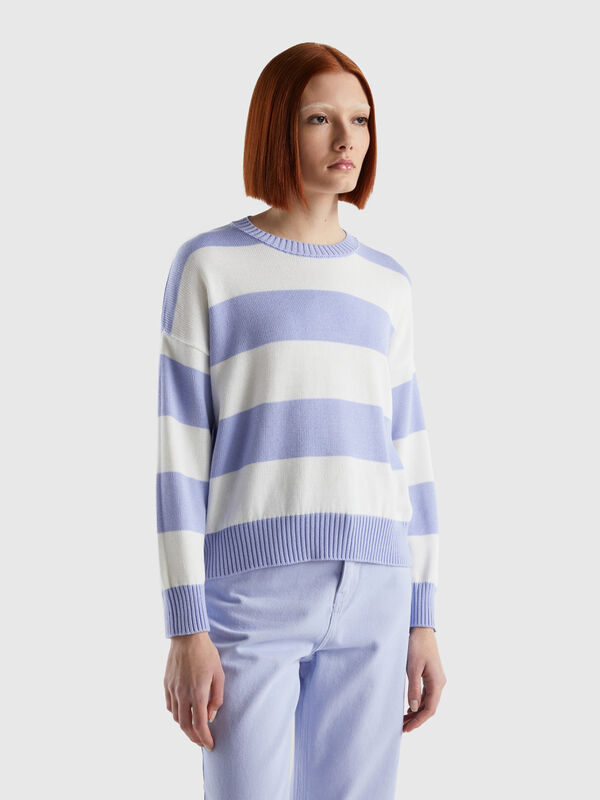 Jersey de rayas de algodón tricot Mujer