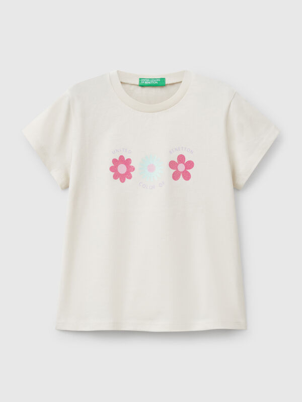 Camiseta con estampado de purpurina Niña