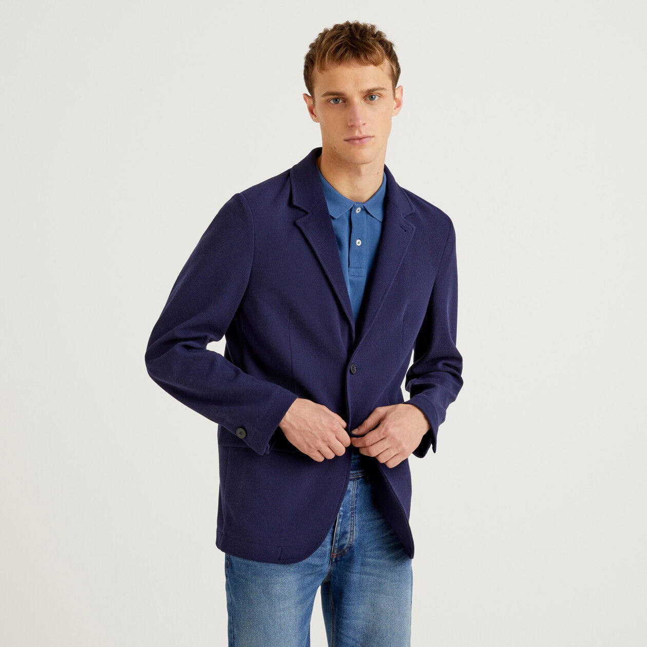 Cotton best sale blue blazer