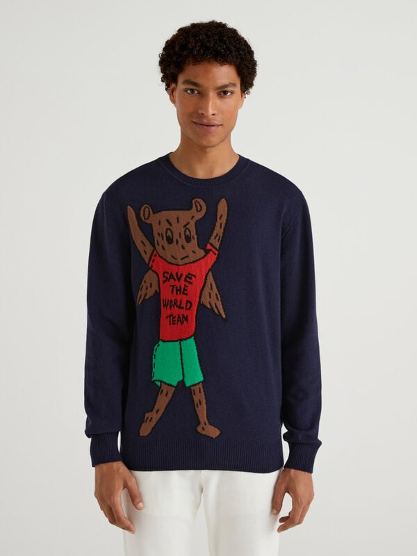 JCCxUCB sweater with bear inlay Men