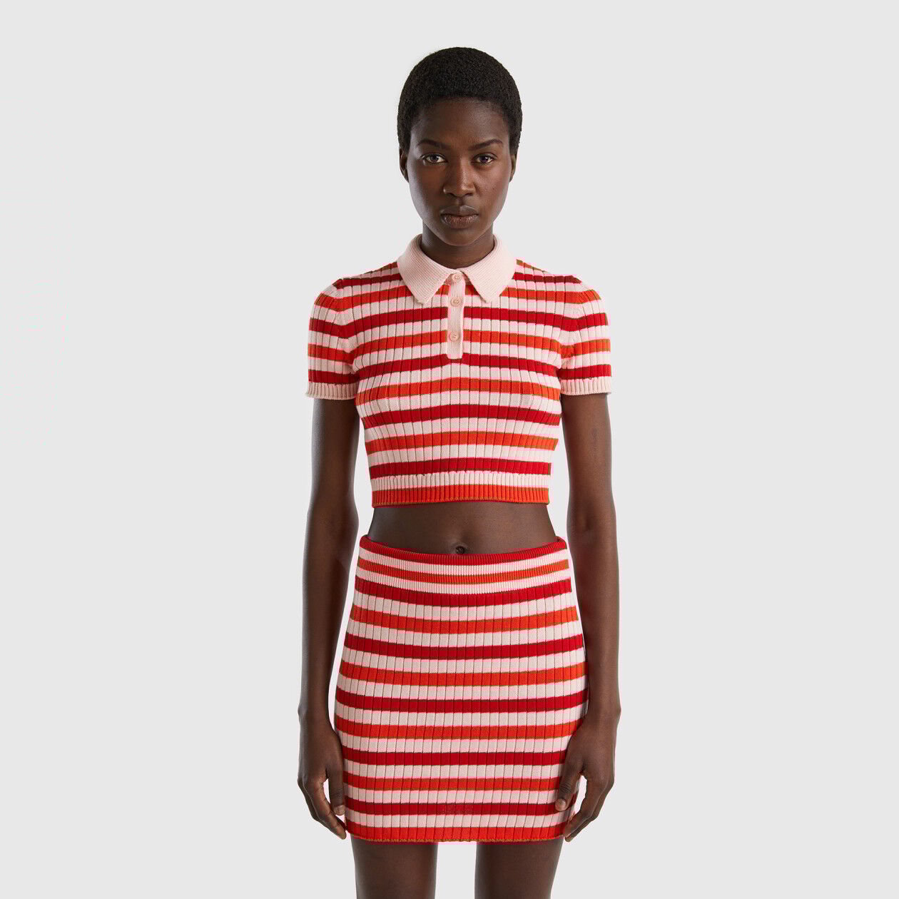 Cropped striped clearance polo