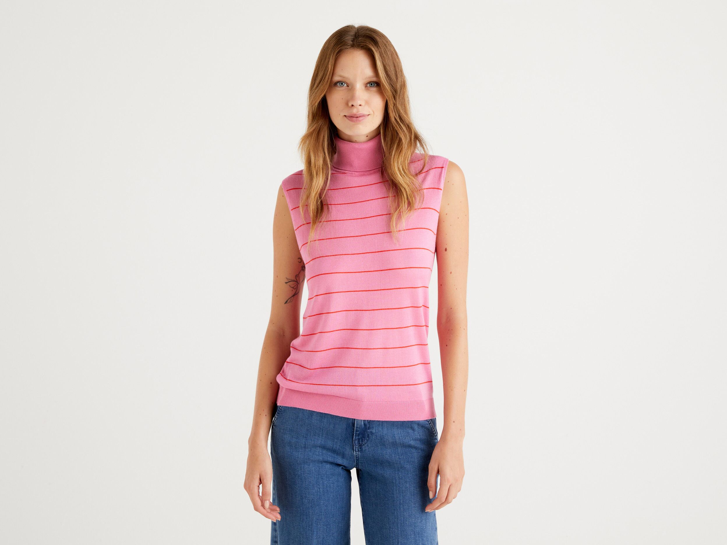 Pink hotsell sleeveless turtleneck