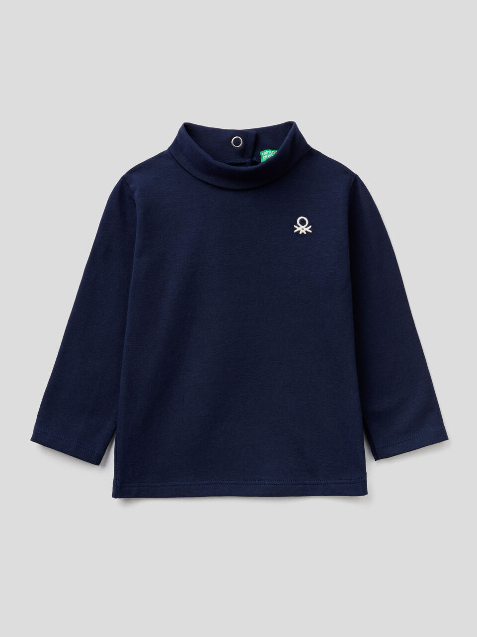 T-shirt in stretch cotton with high neck image number 1
