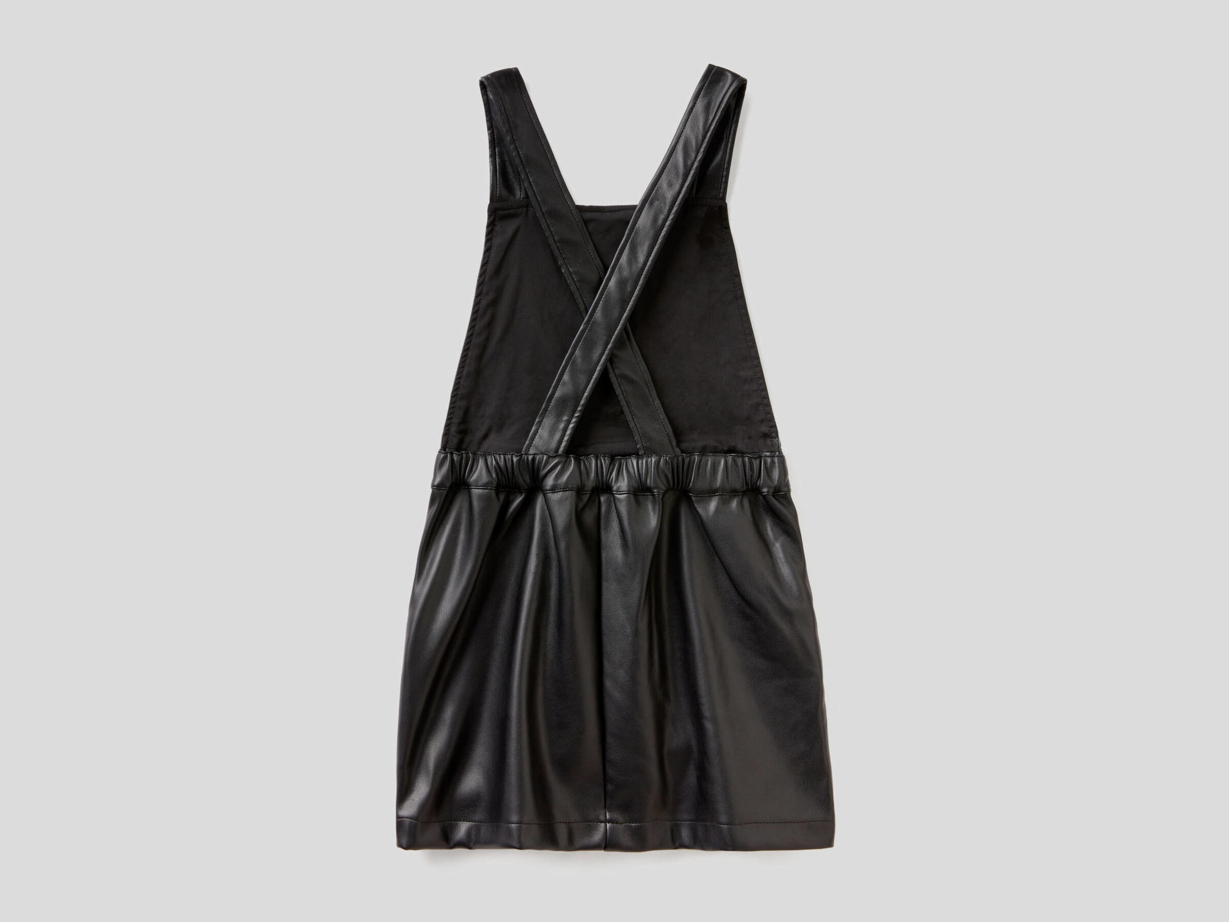Overall skirt in imitation leather fabric image number null