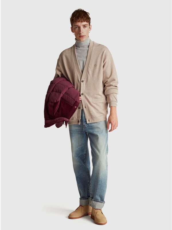 Cárdigan tipo sudadera de corte relajado Hombre