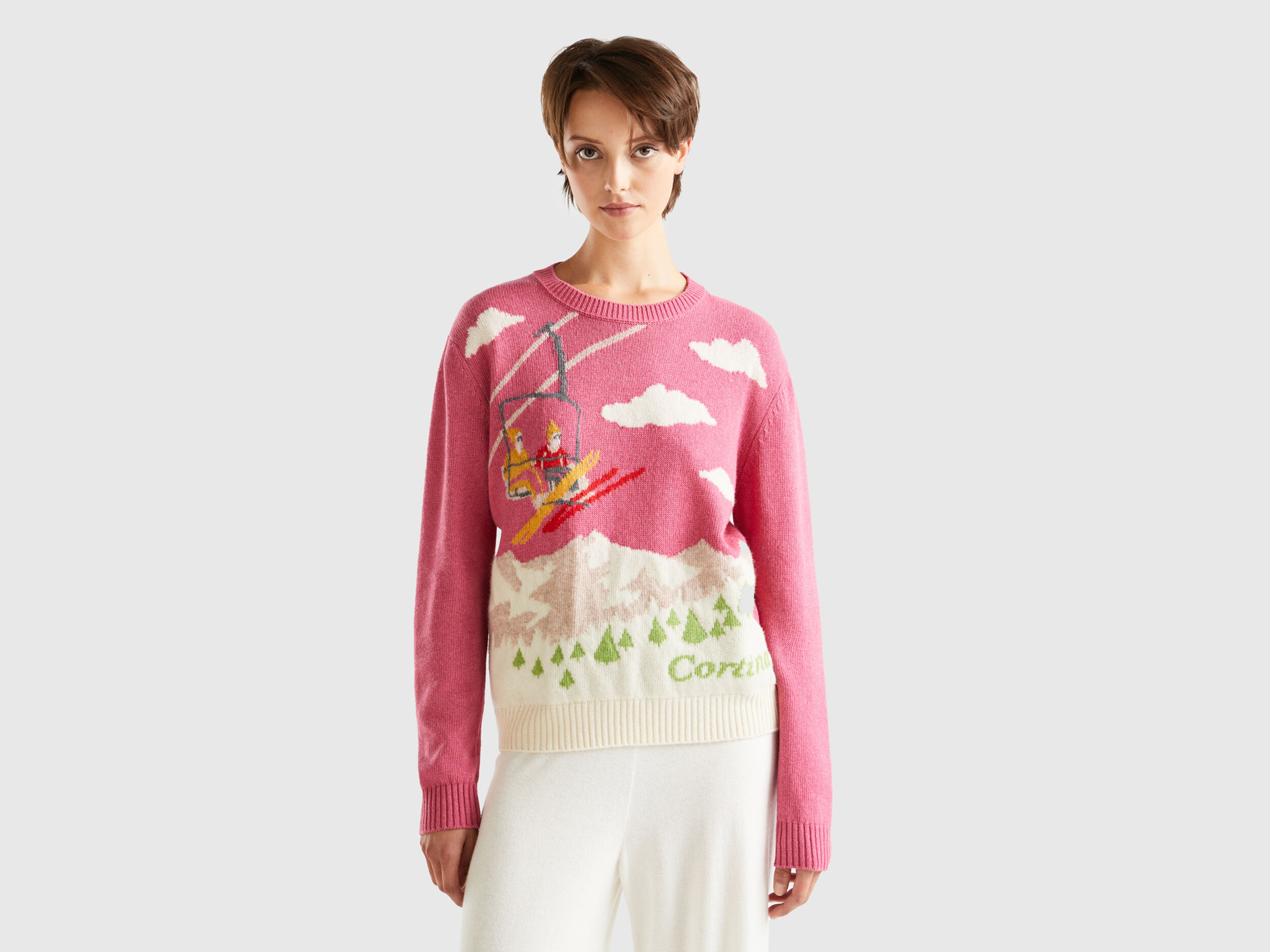 Benetton jacquard sweater top