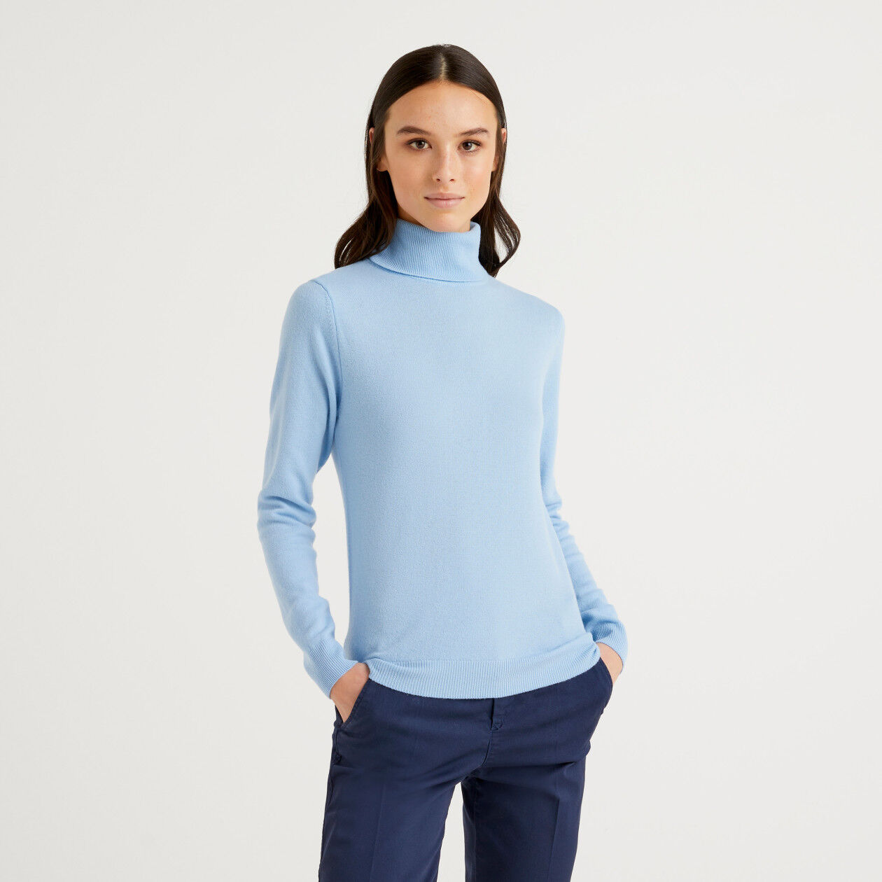 Pale best sale blue turtleneck