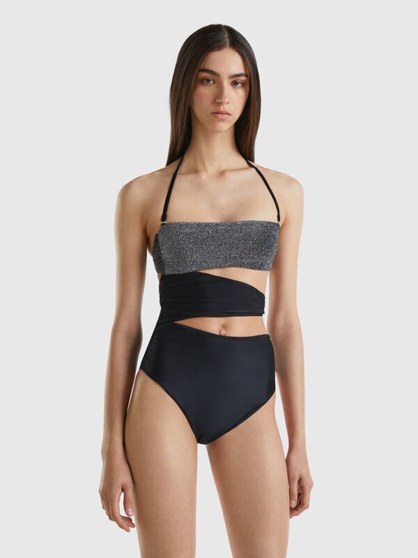 One-piece swimsuit with lurex Women