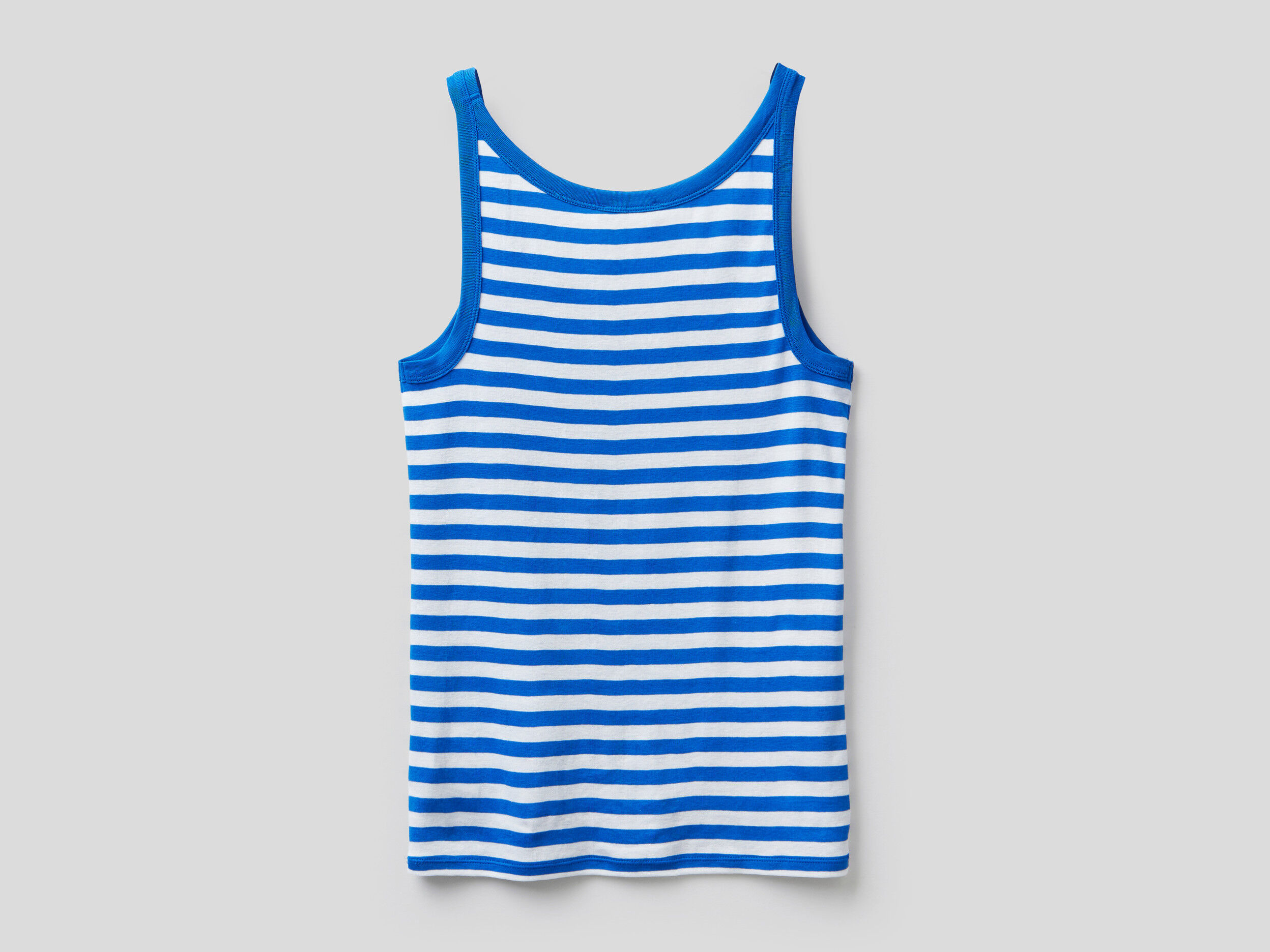 Blue striped shop tank top