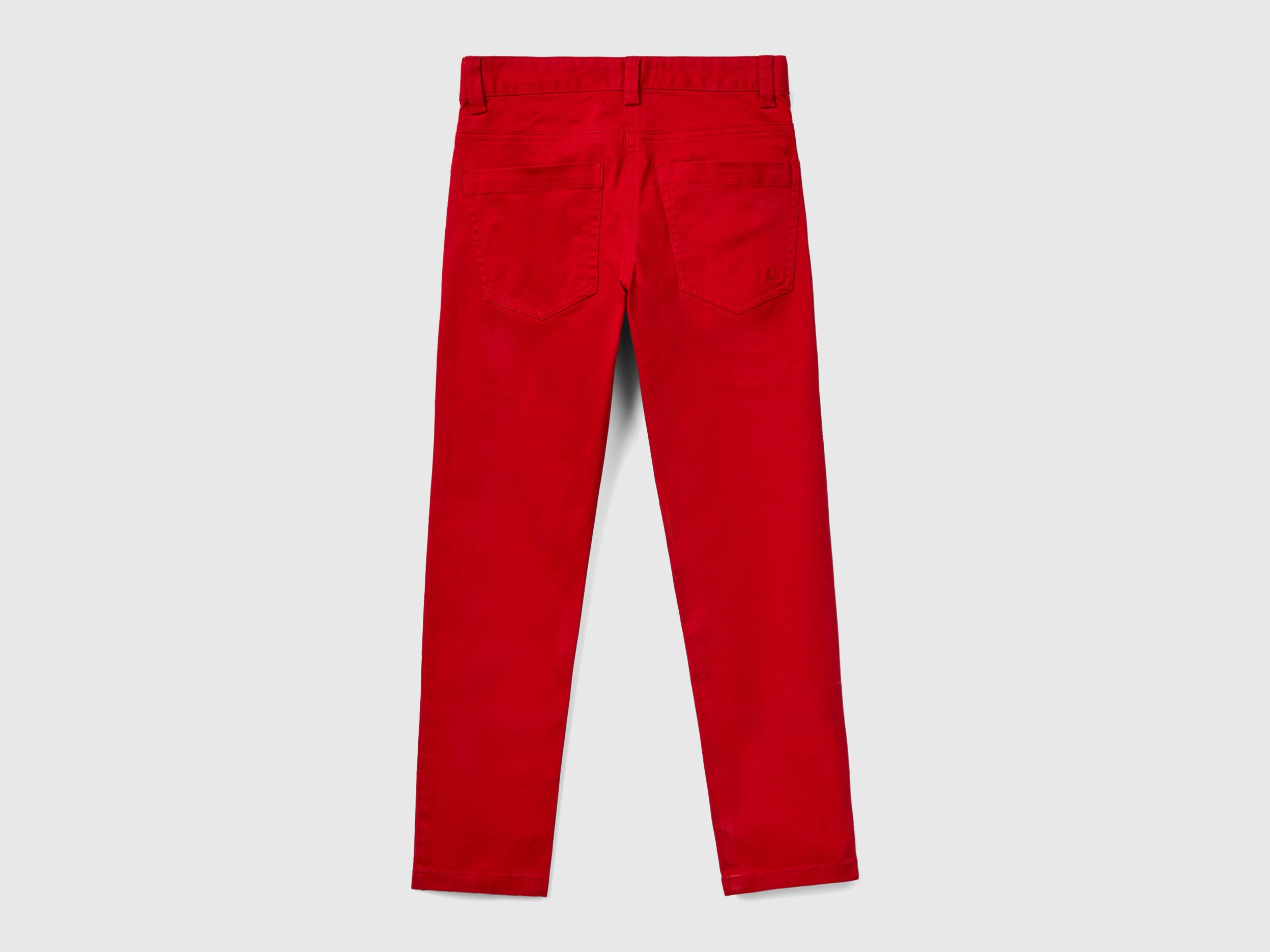 Red slim shop fit trousers