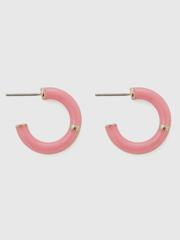 Pink C hoop earrings Women