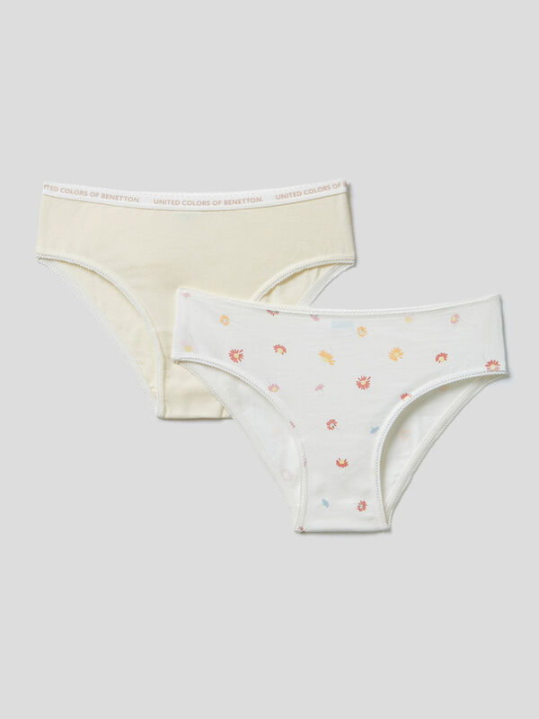 Two pairs of classic underwear in stretch cotton Junior Girl