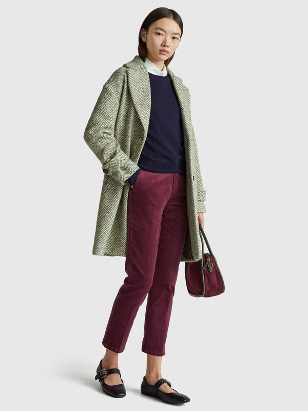 Pantalones chinos de terciopelo elástico Mujer