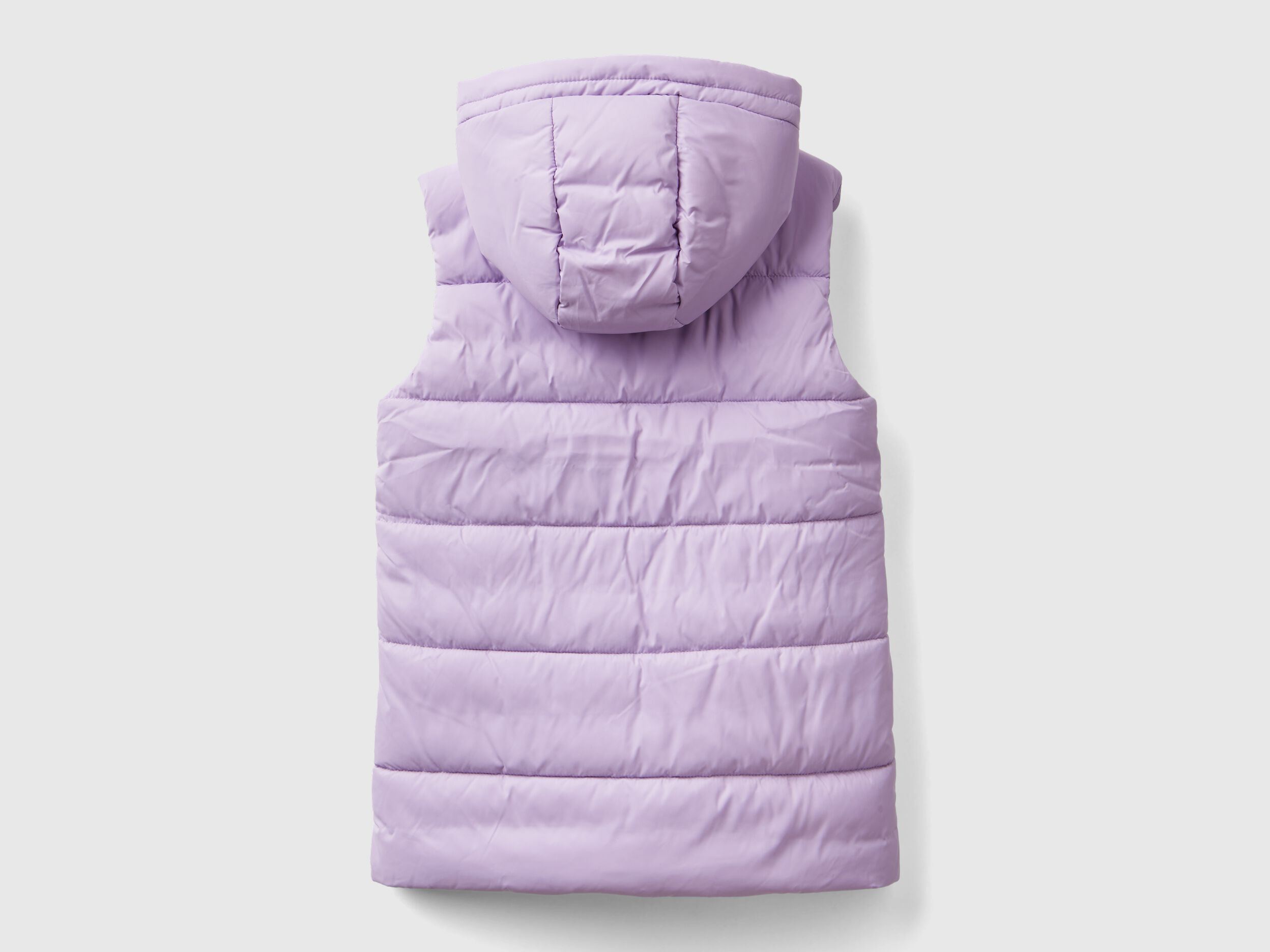 Padded vest with hood Lilac Benetton