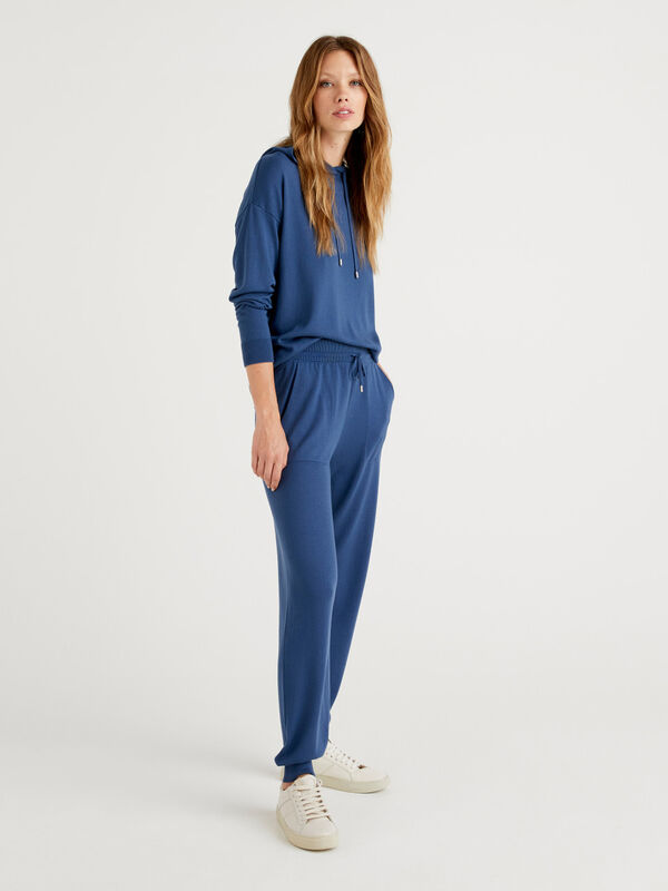 Tricot trousers with drawstring Women