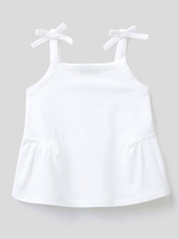 Tank top in organic cotton with bows Junior Girl