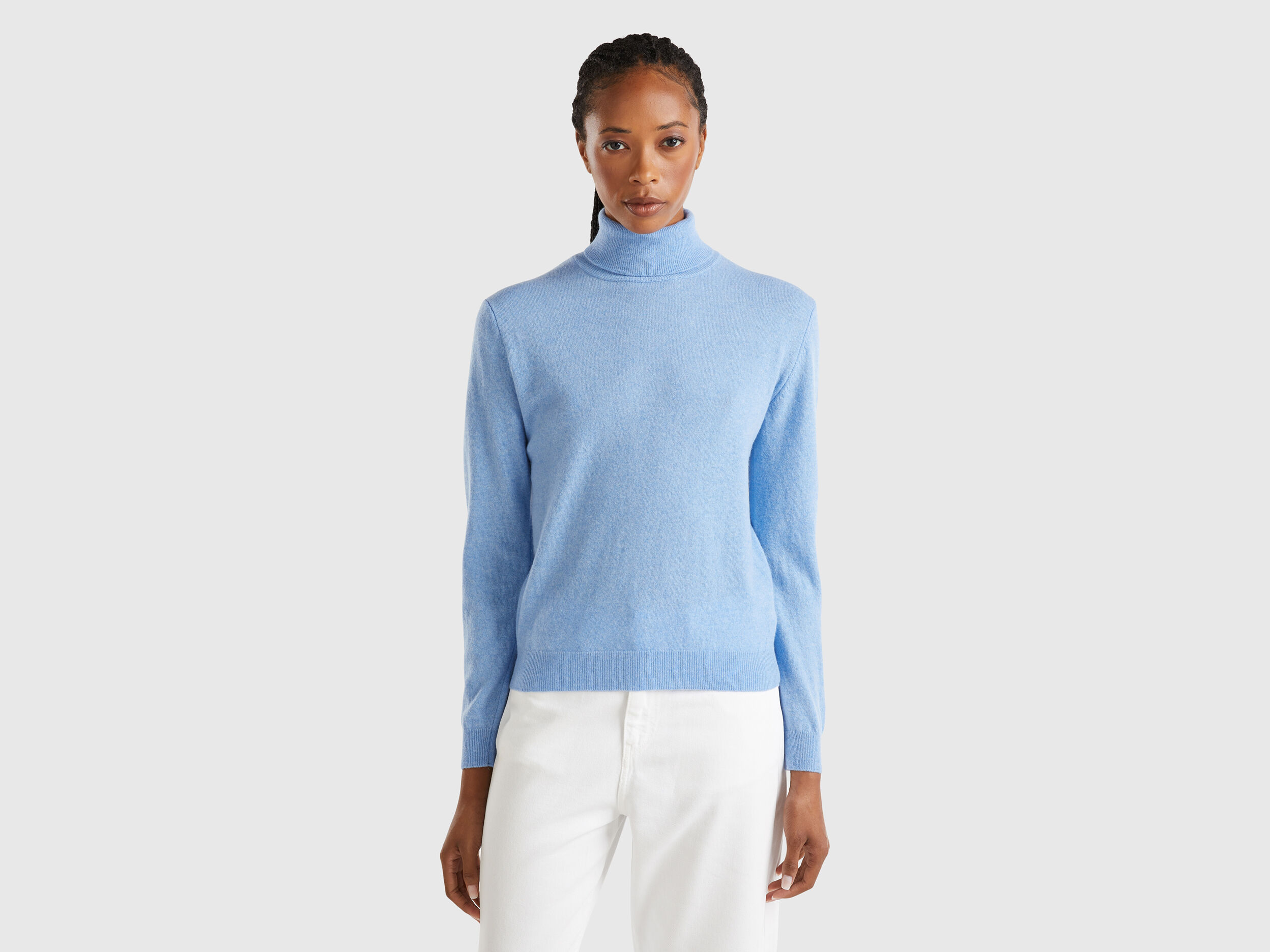 Sky blue turtleneck sweater shop