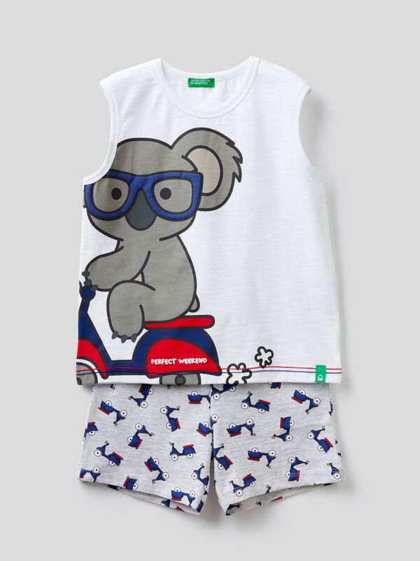 Pijama con camiseta de tirantes y estampado de koala Niño
