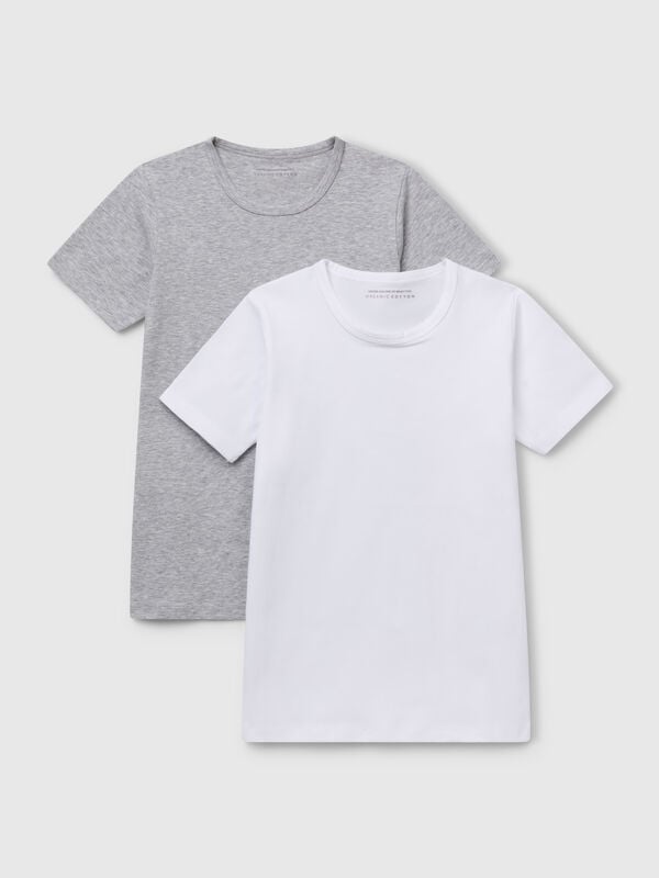 Dos camisetas de algodón elástico orgánico Niño