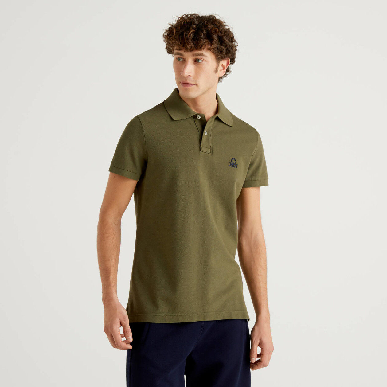 brown and green polo shirt