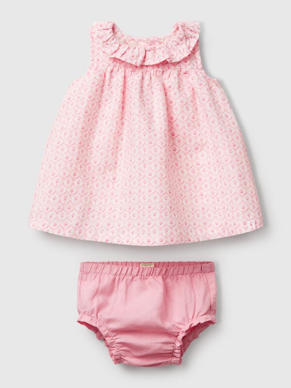 Vestido con cuello volante Recién nacidos