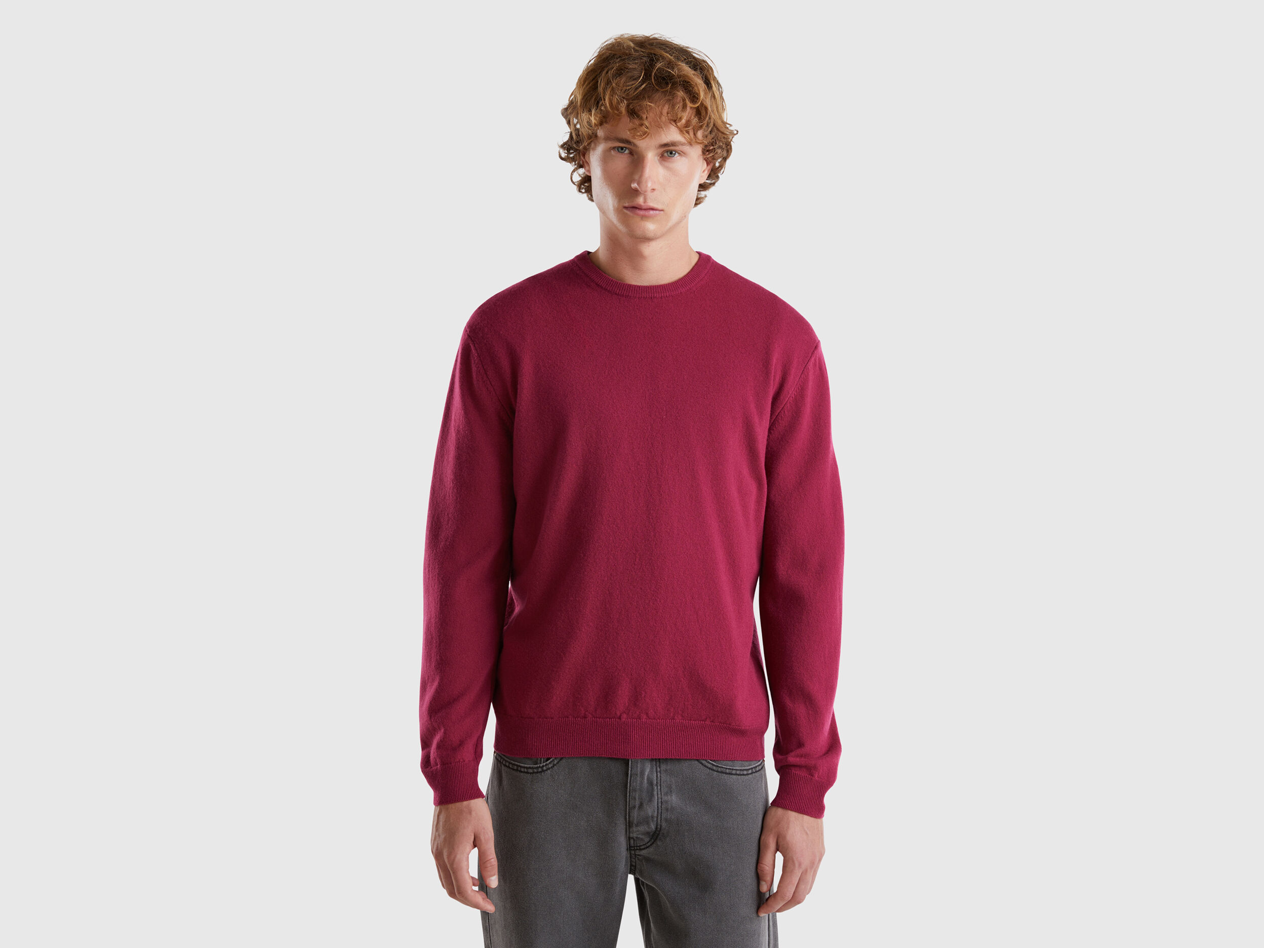 Crew Neck Merino Wool Sweaters Men 2024 Benetton