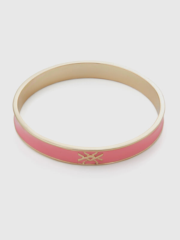Pink bangle bracelet with logo Women