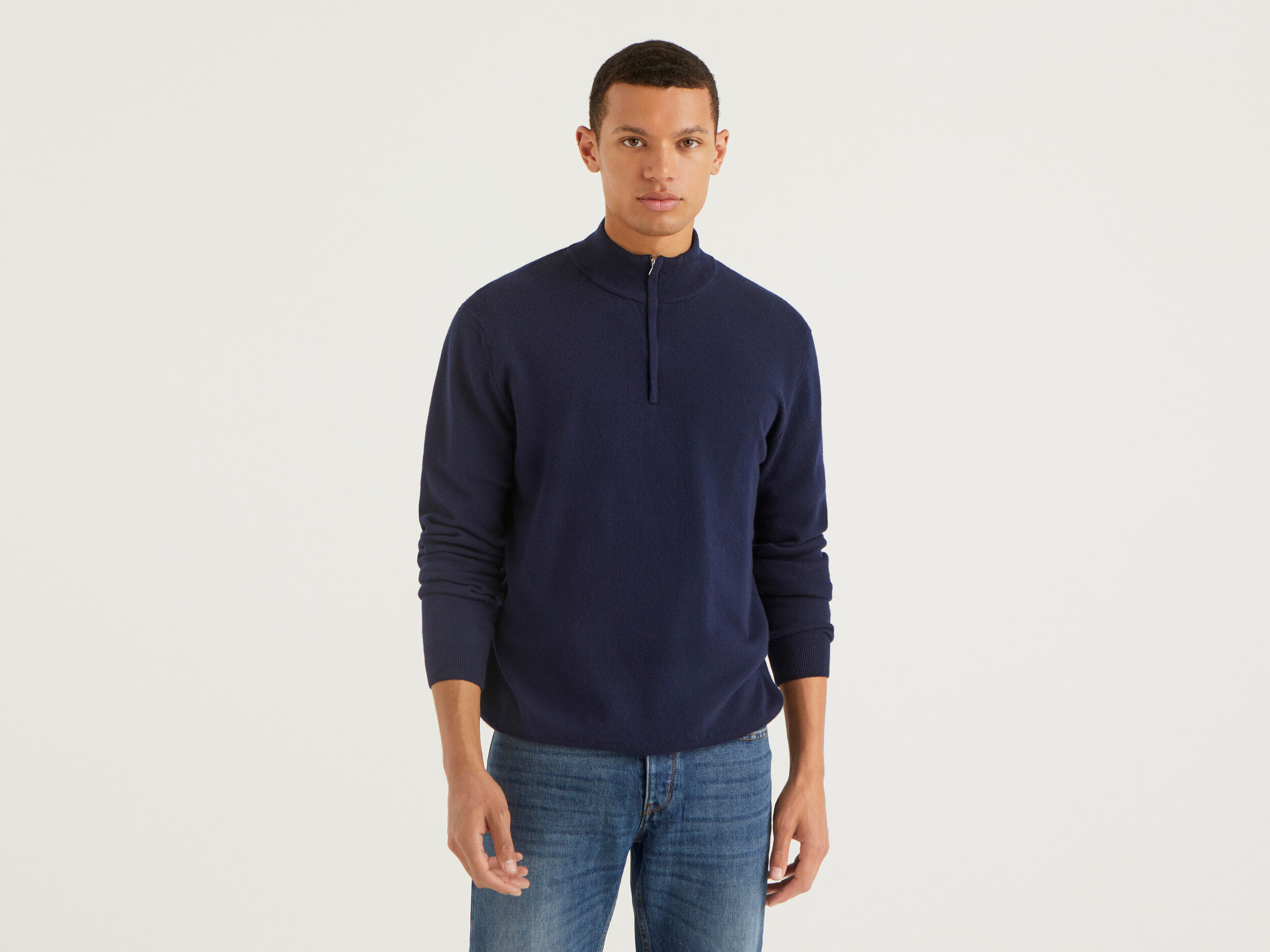 Merino wool zip up sweater new arrivals
