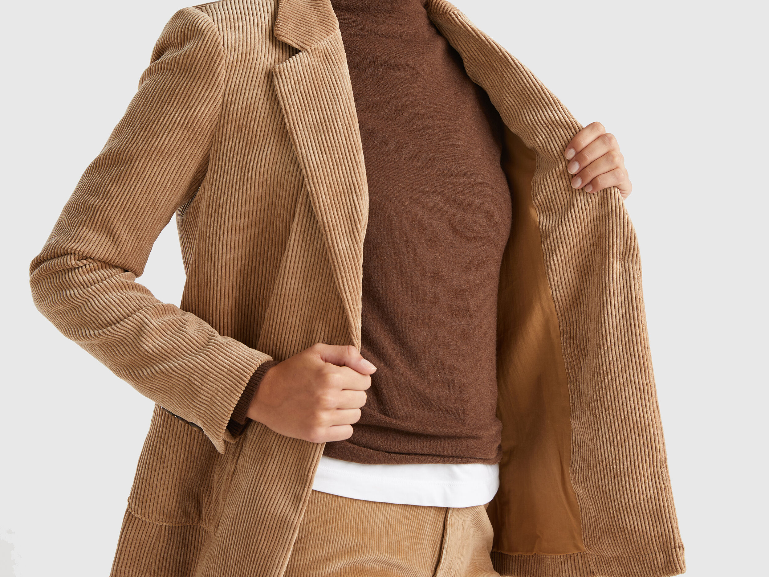 Corduroy blazer - Camel | Benetton Corduroy blazer - Camel | Benetton