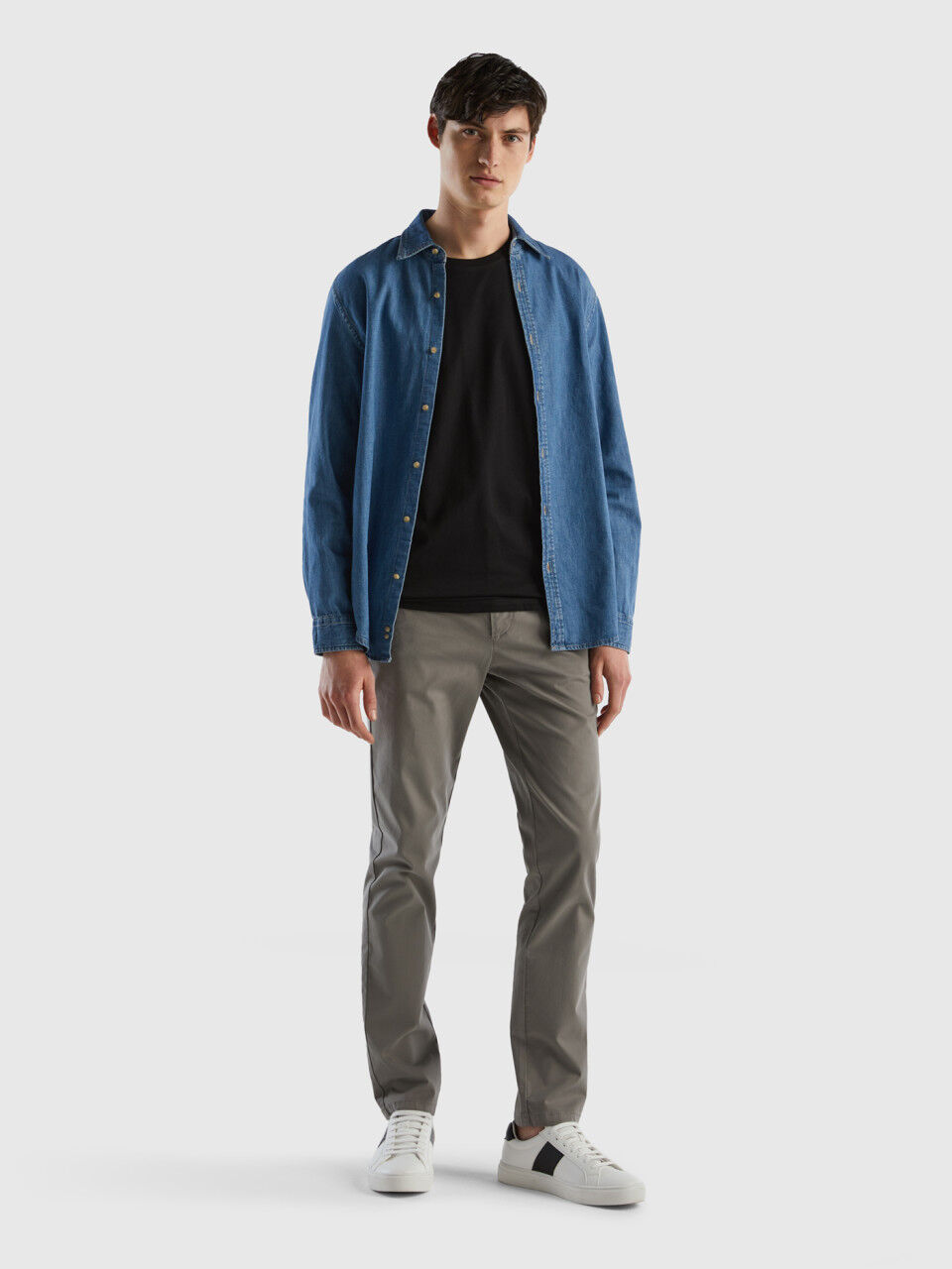 Gray slim fit chino