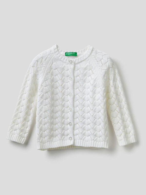 Knit cardigan in pure cotton Junior Girl