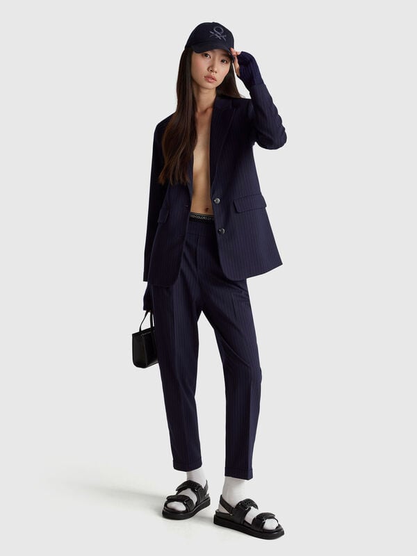 Pantalones de franela de raya diplomática Mujer