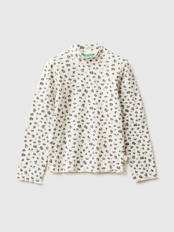 Slim fit t-shirt with animal print Junior Girl