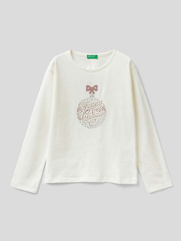 Christmas t-shirt in warm organic cotton Junior Girl