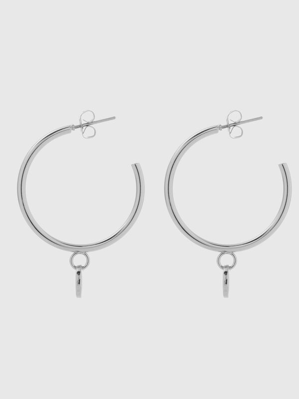 Silver hoop earrings Women