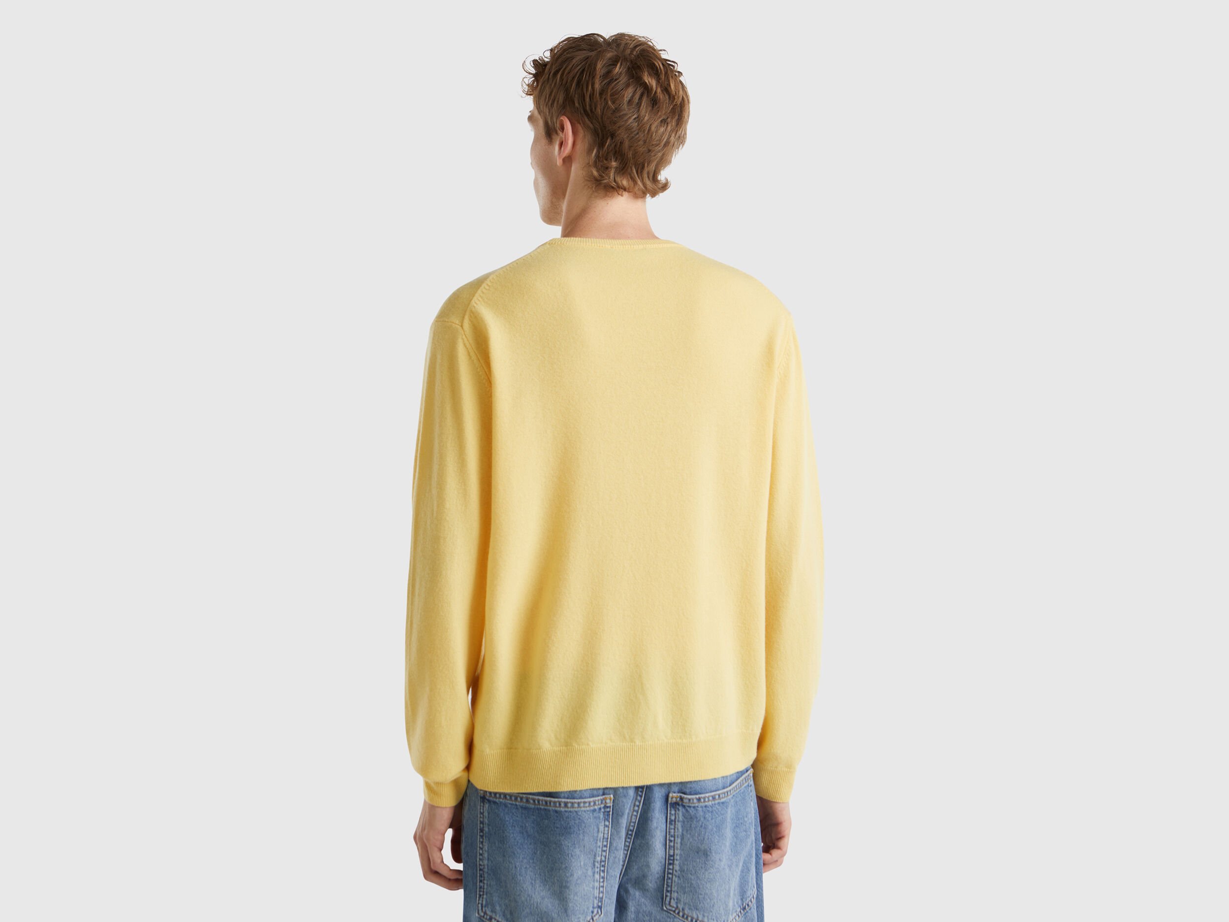 Yellow crew neck sweater cheap