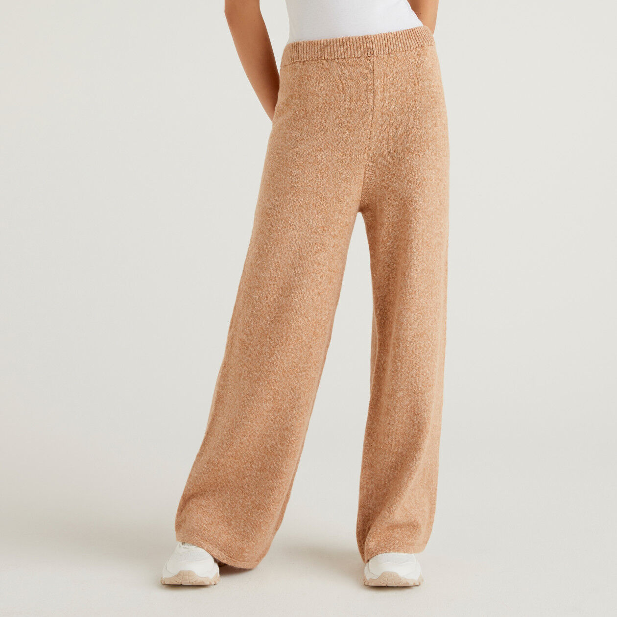 Amazon.com: MIYYO High Waist Knitted Pants, Women's Winter Warm Cashmere  Pants, Casual Elastic Straight Pants, Street Wide Leg Pants (Color : Beige,  Size : Small) : Clothing, Shoes & Jewelry