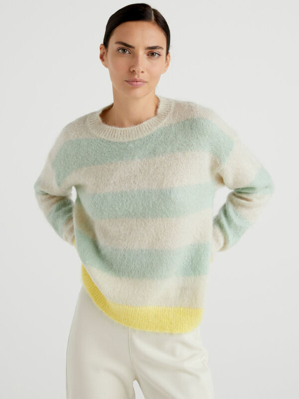Striped sweater in mohair blend Women