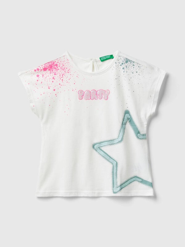 T-shirt with glitter print Junior Girl