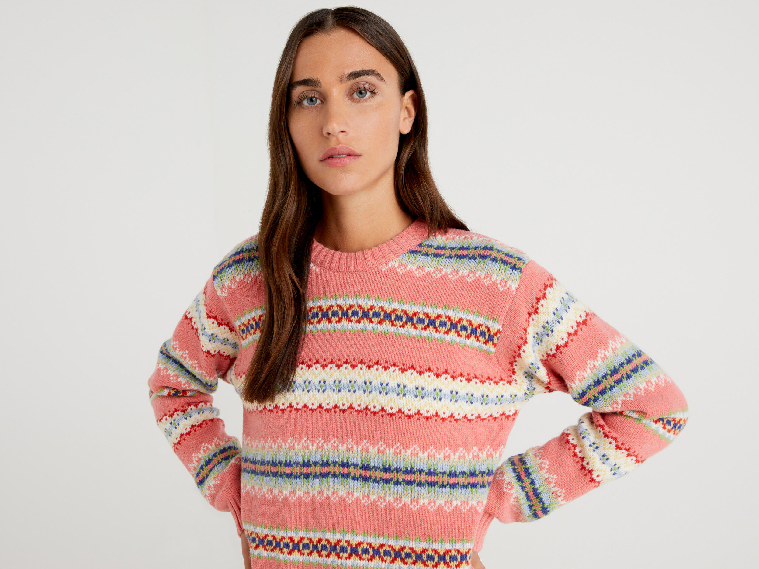 Benetton jacquard sweater new arrivals