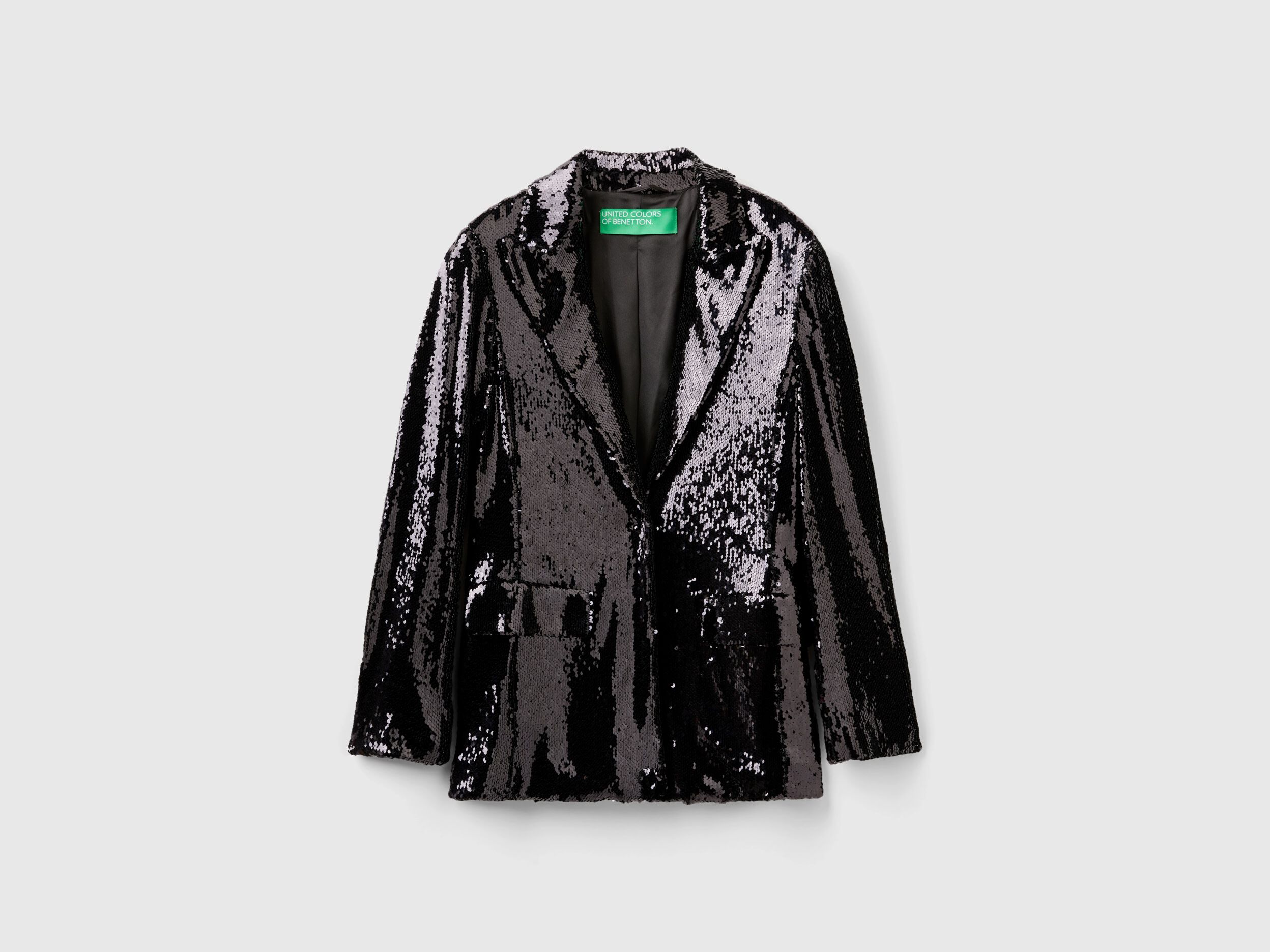 Slim fit jacket in imitation leather - Black | Benetton