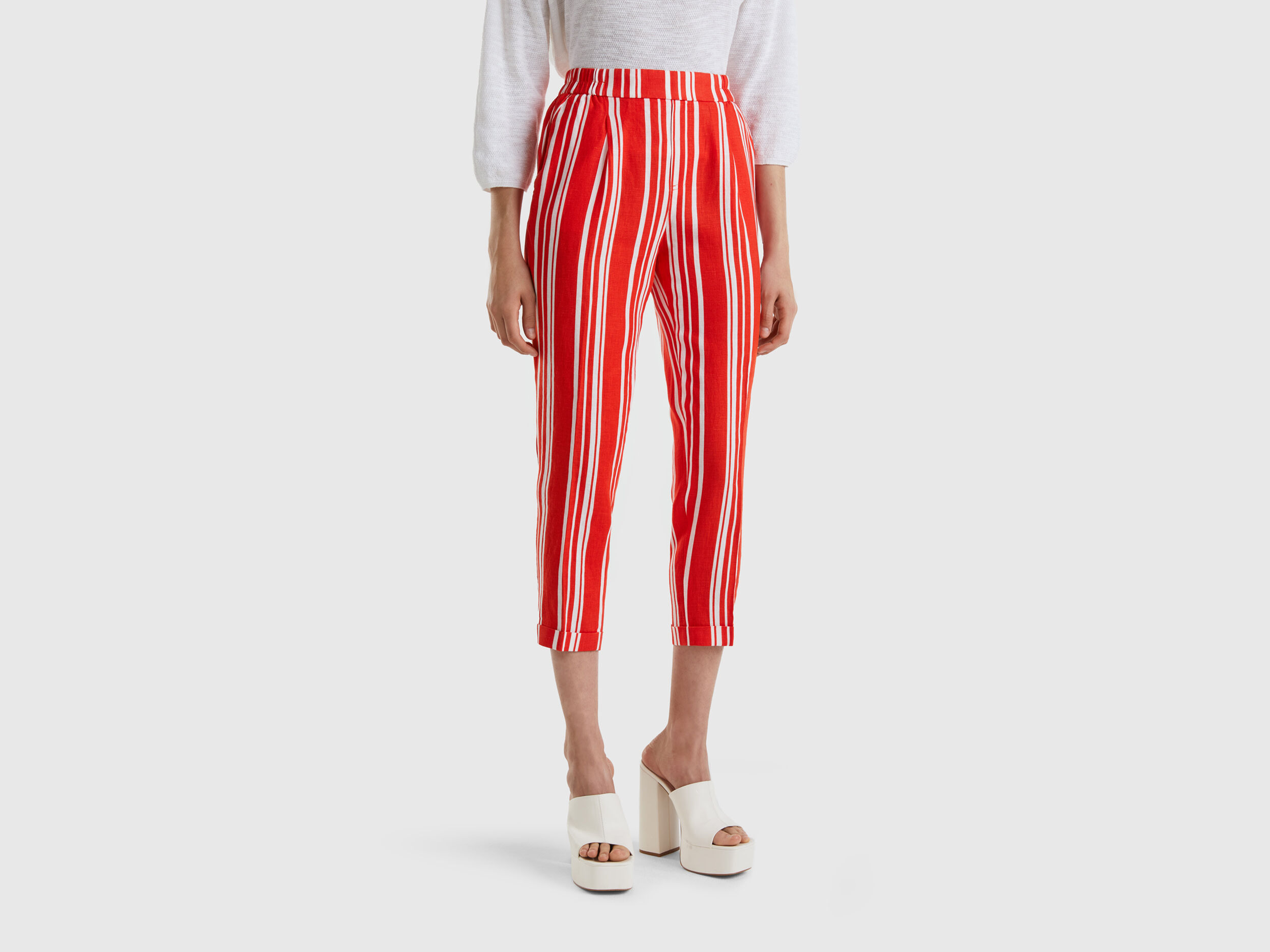 Pantaloni in lino benetton online