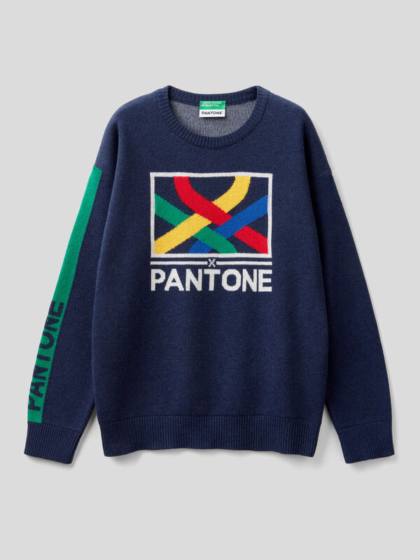 Jersey azul oscuro con grabado BenettonxPantone™ Niño