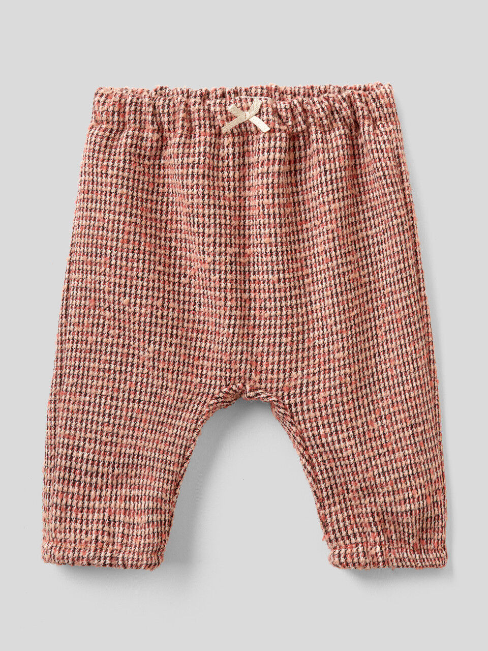 Patterned trousers with bow