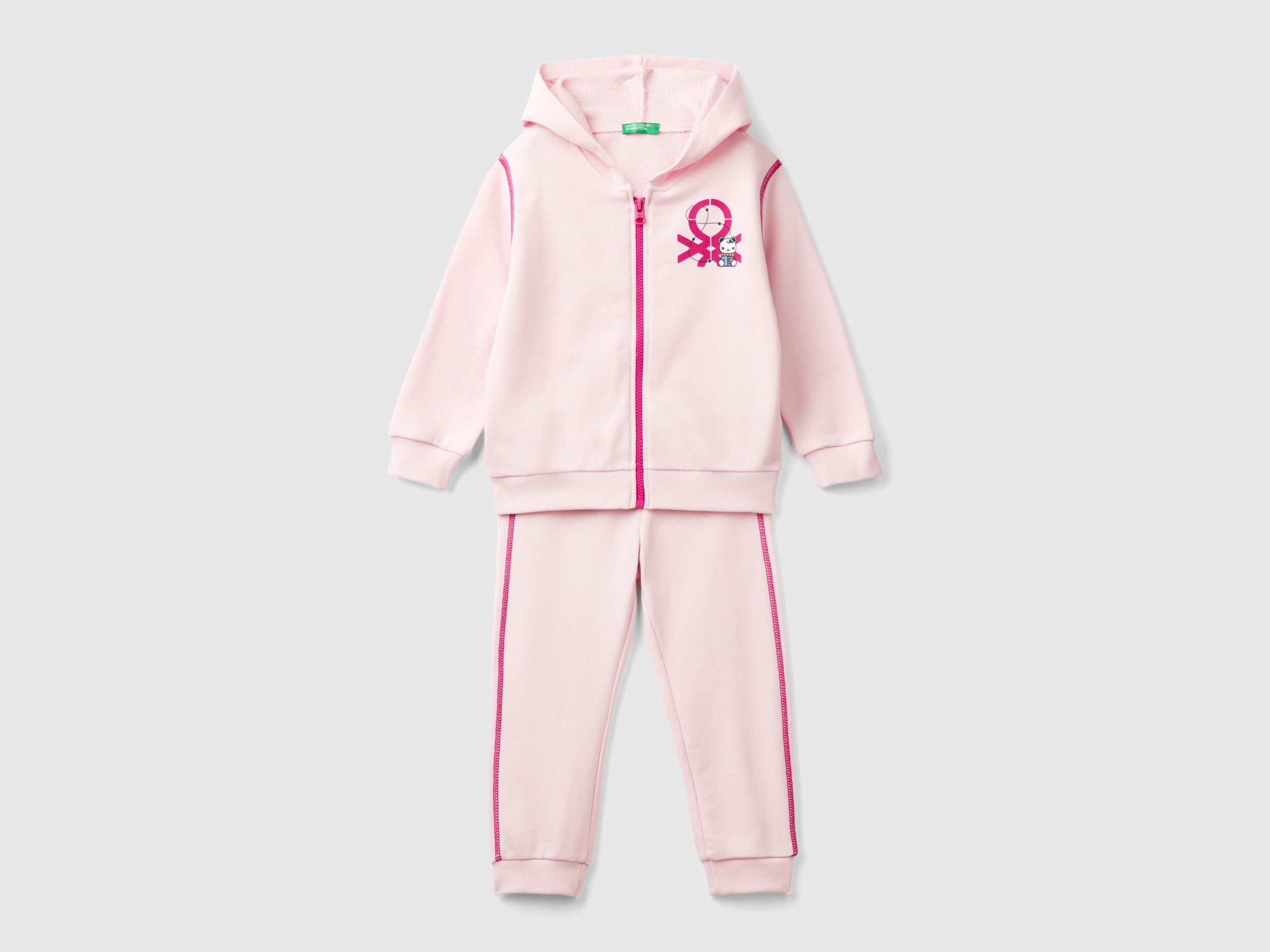 Sweat tracksuit in 100 cotton Pink Benetton