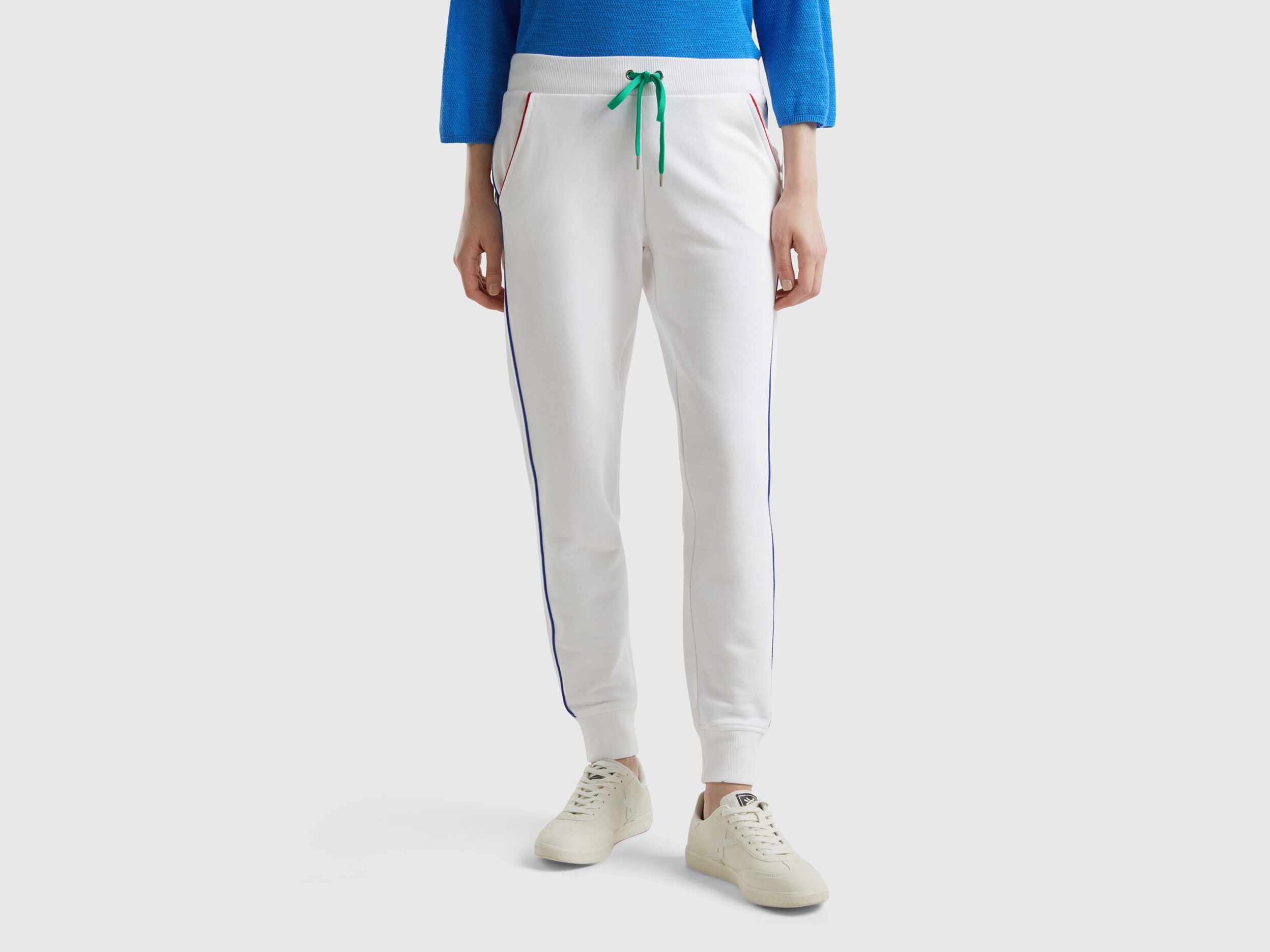 Joggers with drawstring White Benetton