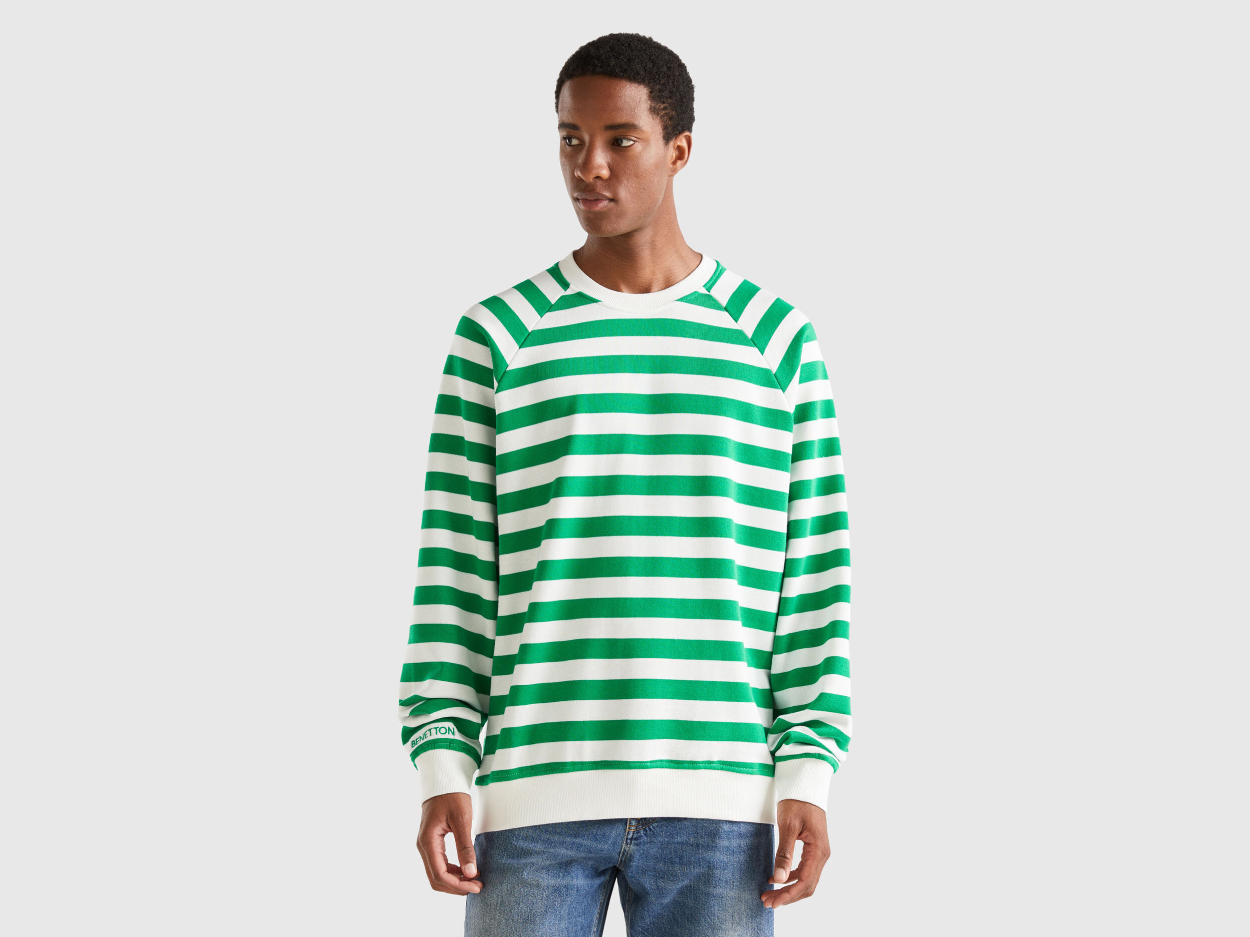White and shop green sweater