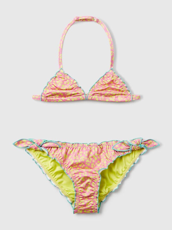 Bañador bikini con estampado animal. Niña