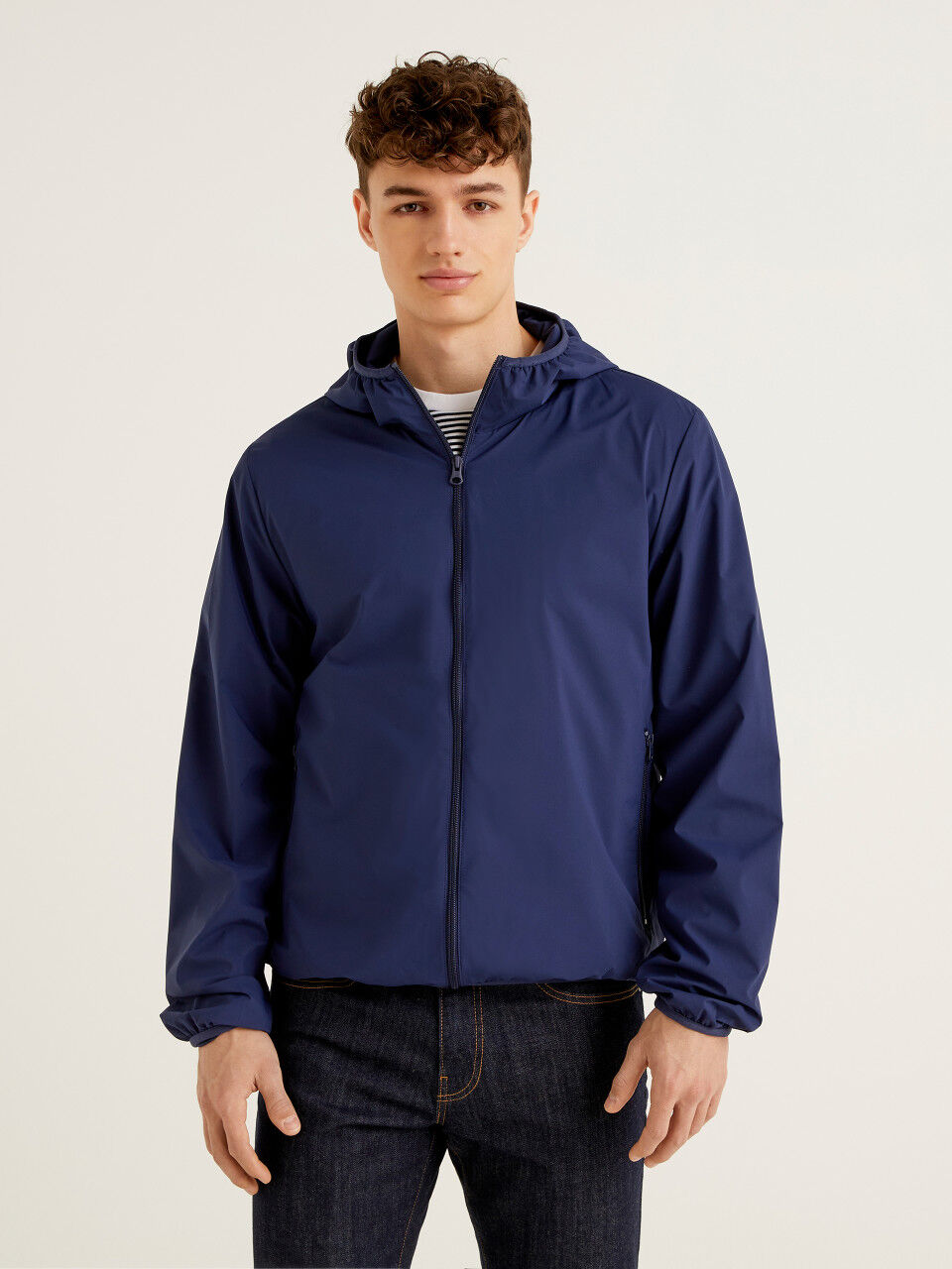 jacket with zipper on hood
